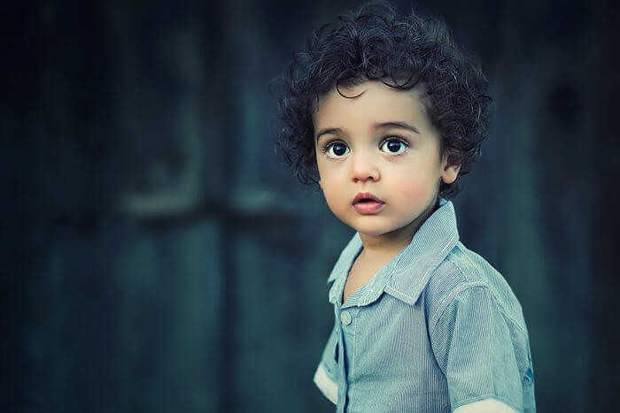 Photo of a young boy with very big eyes